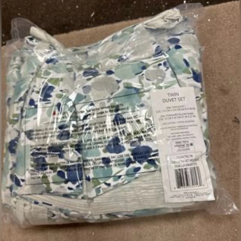 Poppy & Fritz Olivia Cotton Blue Duvet Cover Set Twin